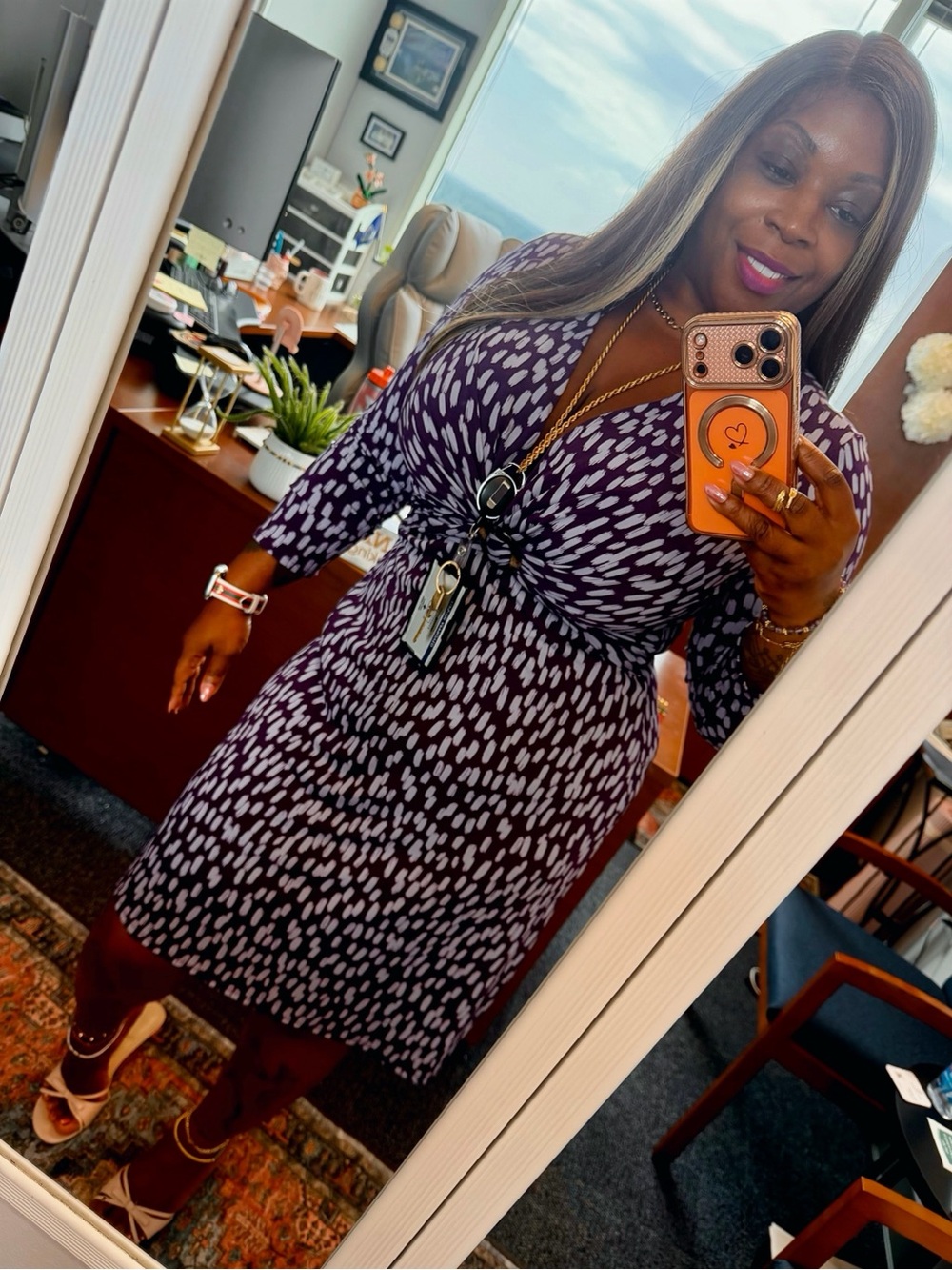Gilli Purple Printed Knot front  Dress😈